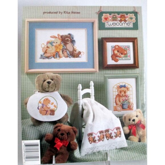 Teddy Bears Cross Stitch Pattern Book Sam Hawkins American School of Needlework - Picture 2 of 2